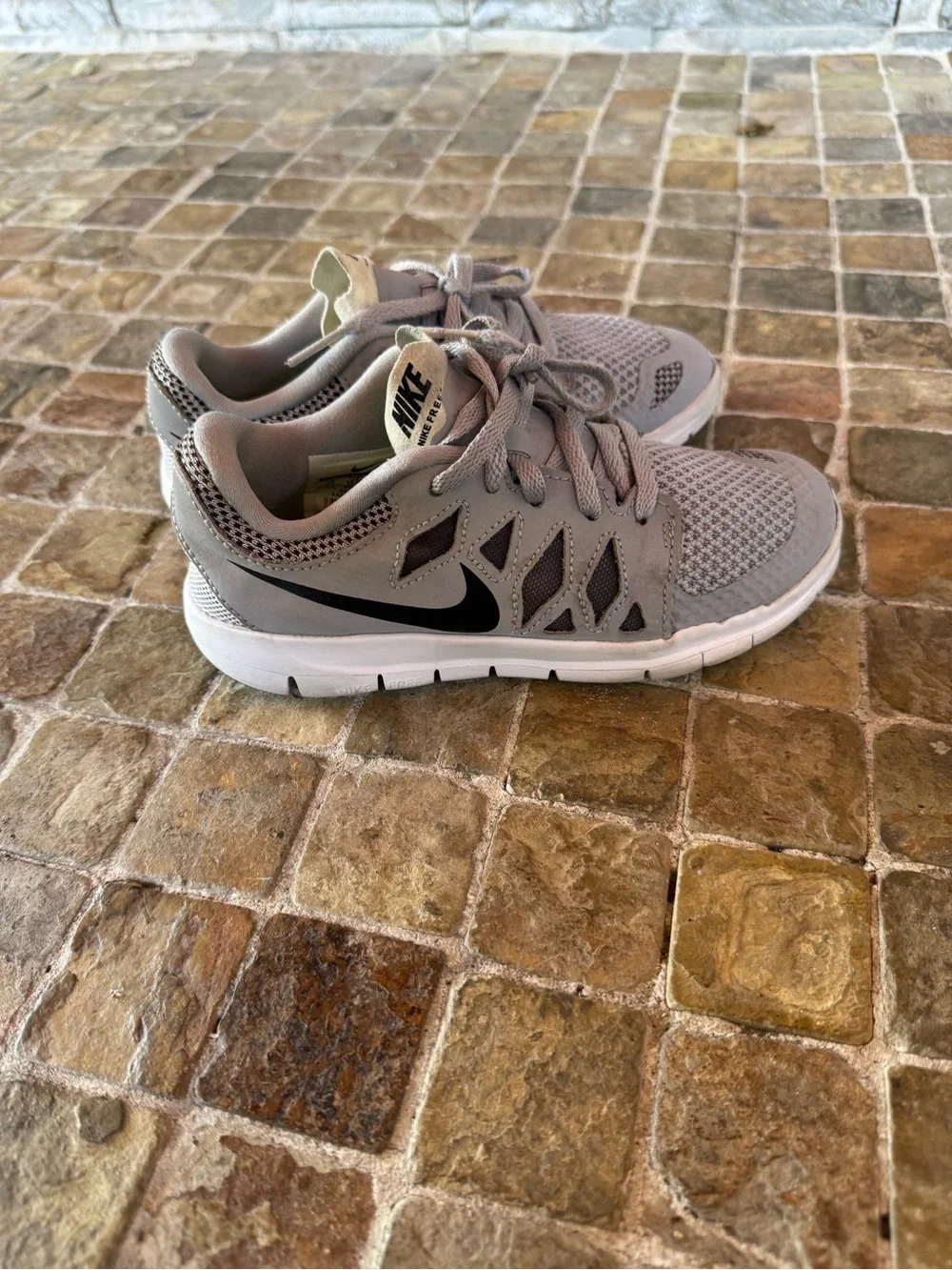 Nike Gray & White Mesh Training Sneakers